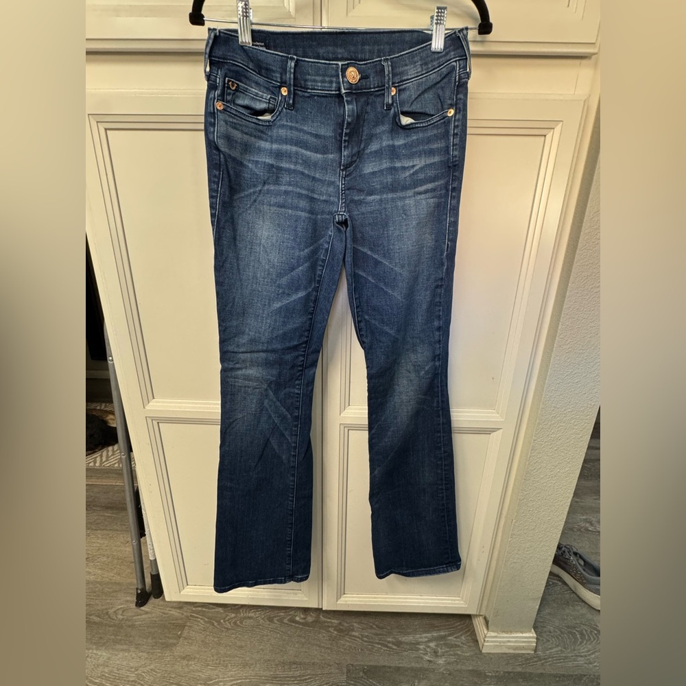 True Religion Blue Mid-Rise Boot Cut Jeans